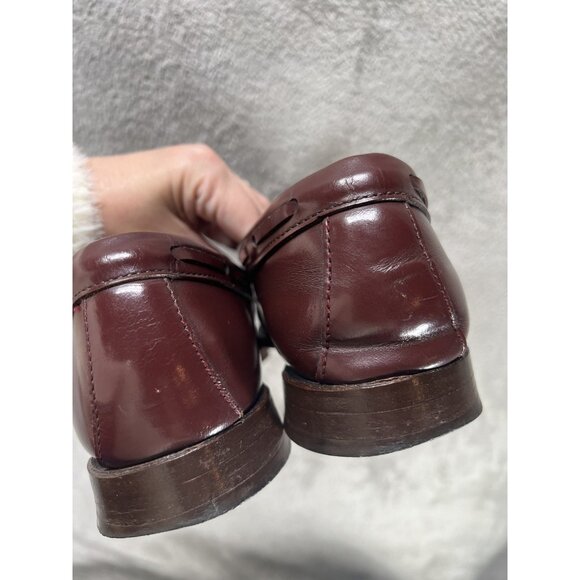 Vtg 60s 70s GH Bass Weejuns Men’s 12 C Oxblood Leather Tassel loafers Made USA - Picture 7 of 13